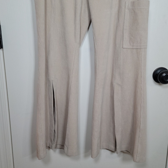 Anthropologie Daily Practice Drawstring Corduroy Wide Leg Slit Pants Size Medium - Picture 2 of 8